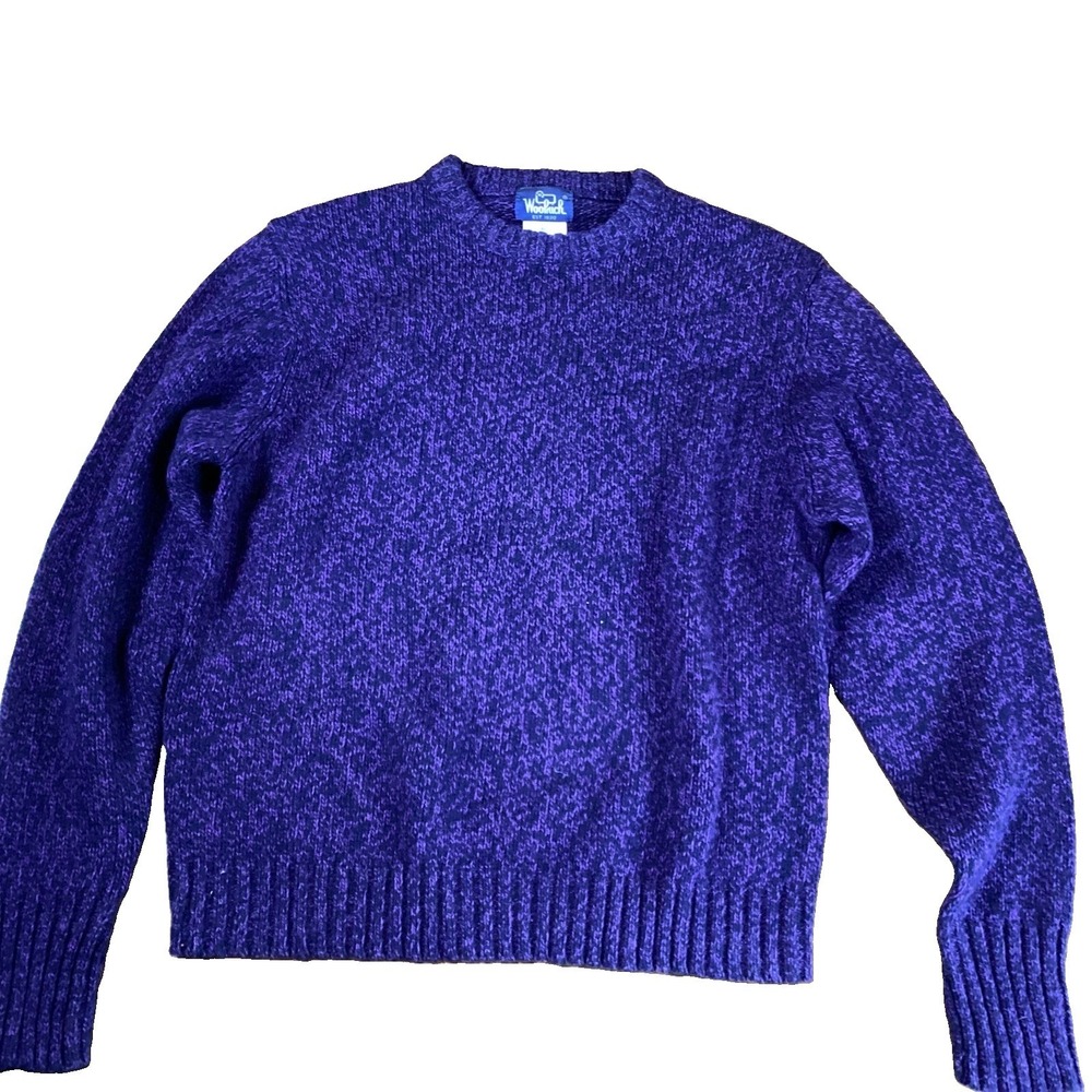 Vintage 90's Woolrich Wool Sweater Speckled  Purple Navy Sz Large